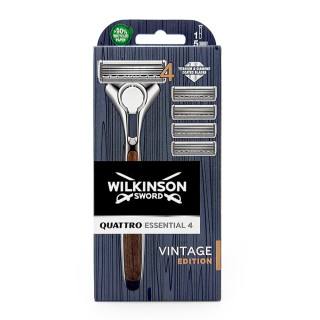 Wilkinson Quattro Vintage Rasierer + 4 Ersatzklingen