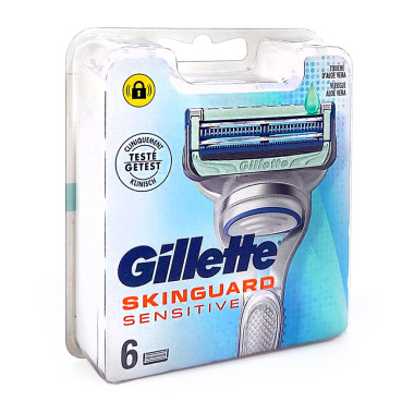 Gillette SkinGuard Sensitive Razor Blades with Aloe Vera,...