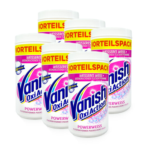 Vanish Oxi Action Fleckenentferner Pulver Powerweiss Vorteilspack, 1650 g x 6