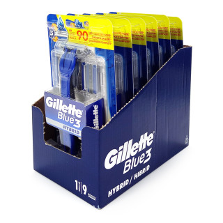 Gillette Blue 3 Hybrid Razor with 8 Blades x 6