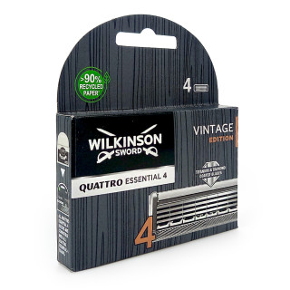 Wilkinson Quattro Essential 4 Vintage Edition Rasierklingen, 4er Pack x 10