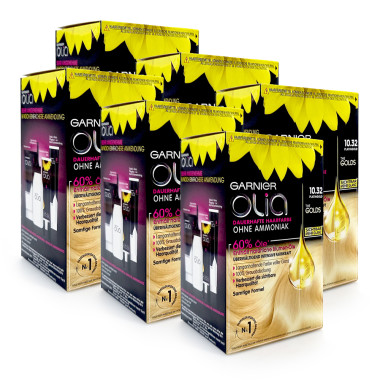Garnier Olia The Golds 10.32 Platinum Gold Permanent Hair Color x 6