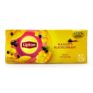Lipton fruit tea Mango & Blackcurrant, pack of 20