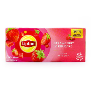 Lipton Früchtetee Erdbeere & Rhabarber, 20er Pack x 12