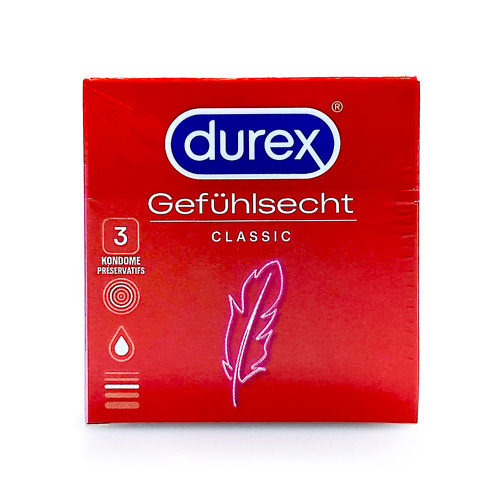 Durex Condoms Sensitive Classic, pack of 3