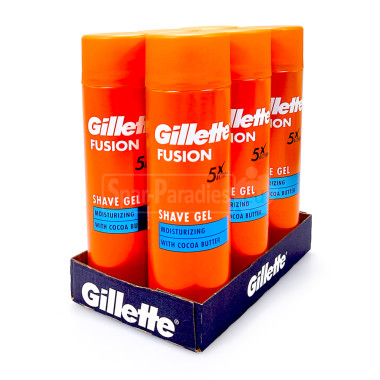 Gillette Rasiergel Fusion Moisturizing with Coco Butter, 200 ml x 6