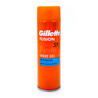 Gillette Fusion Rasiergel Moisturizing mit Kakaobutter, 200 ml x 6