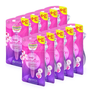 Wilkinson Xtreme 3 Comfort Cherry Blossom disposable razor, pack of 8 x 10