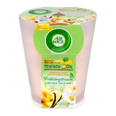 Air Wick Große Wohlfühl-Duftkerze Frühlingstraum Vanilleschote & Jasmin, 220 g