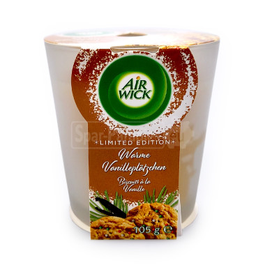 Air Wick Wohlfühl-Duftkerze Warme Vanillieplätzchen Duo-Pack, 2x 105 g x 6