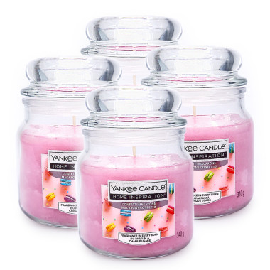 Yankee Candle Duftkerze Medium Confetti Macarons, 340 g x 4