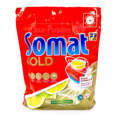 Somat Gold Spülmaschinen-Tabs Zitrone & Limette, 29er Pack x 7