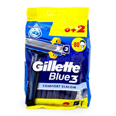 Gillette Blue 3 Comfort Slalom Einwegrasierer, 8er Pack x 20