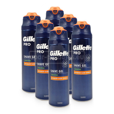 Gillette Pro Sensitive Advanced Rasiergel, 200 ml x 6