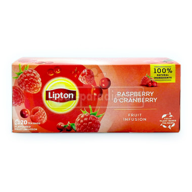Lipton Früchtetee Himbeere & Cranberry, 20er Pack