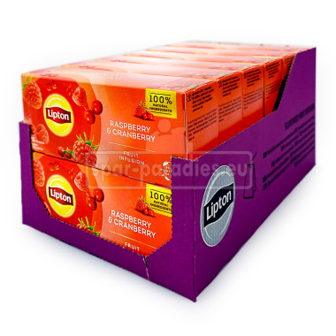 Lipton Früchtetee Himbeere & Cranberry, 20er Pack x 12