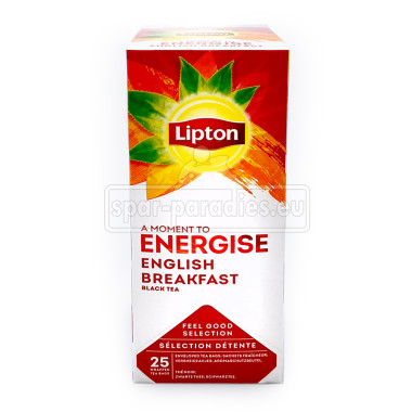 Lipton black tea English Breakfast Energise, 25 tea bags x 6