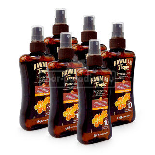 Hawaiian Tropic Protective Dry Spray Oil SPF 10, 200 ml x 6