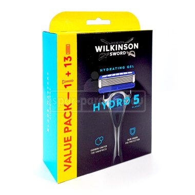 Wilkinson Hydro 5 Hydrating Gel Mega-Pack, 13 Rasierklingen + Griff