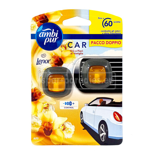 Ambi Pur Car Lufterfrischer Gold & Vanilleblüten Duo-Pack, 2 x 2 ml