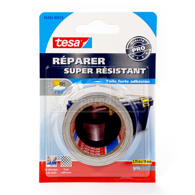 tesa Reparatur-Band super stark grau 2,75m x 19mm, 12er Pack
