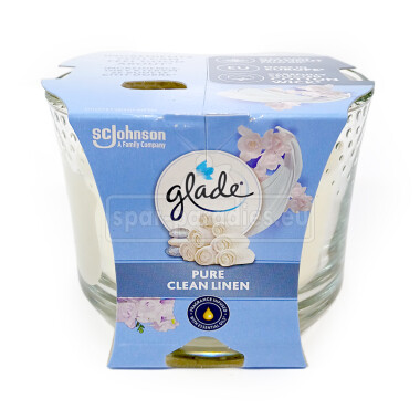 Glade Langanhaltende Duftkerzen Pure Clean Linen 4er Pack (4x 204 g)