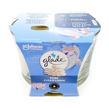 Glade Langanhaltende Duftkerzen Pure Clean Linen 4er Pack (4x 204 g)