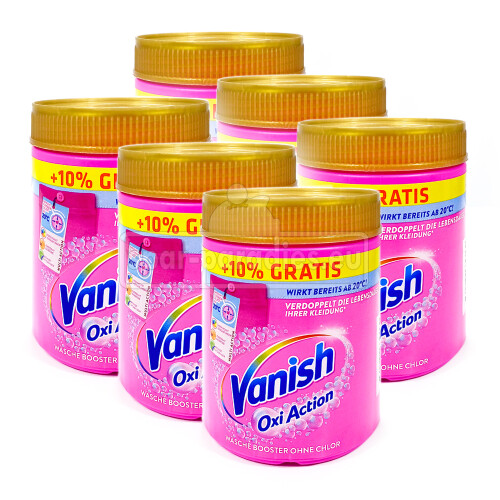 Vanish Oxi Action Pink Fleckenentferner Wäsche Booster Pulver 605 g, 6er Pack