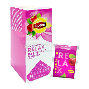 Lipton Früchtetee Himbeere Framboise Relax, 25er Pack