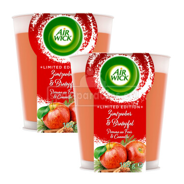 Air Wick Wohlfühl-Duftkerze Zimtzauber & Bratapfel Maxi-Pack, 12x 105 g