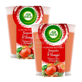 Air Wick Wohlfühl-Duftkerze Zimtzauber & Bratapfel Maxi-Pack, 12x 105 g