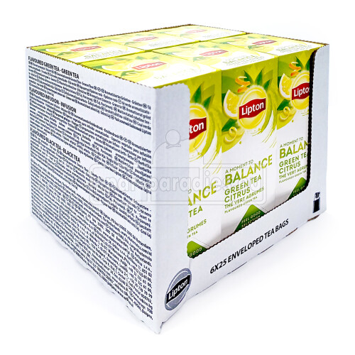 Lipton Grüner Tee Citrus Balance, 25er Pack x 6