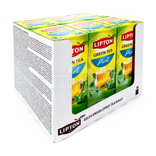 Lipton Grüner Tee Minze, 25er Pack x 6