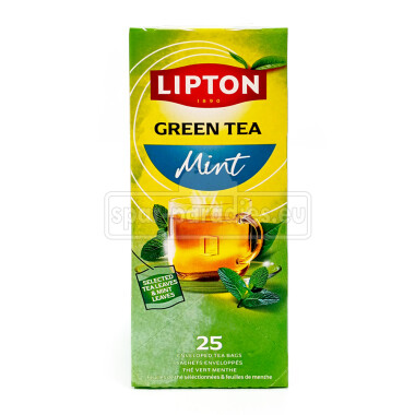 Lipton Grüner Tee Minze, 25er Pack x 6