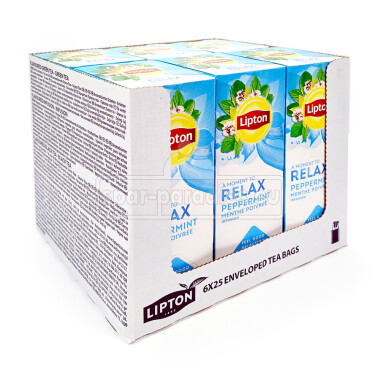 Lipton Kräutertee Pfefferminze Relax, 25er Pack x 6
