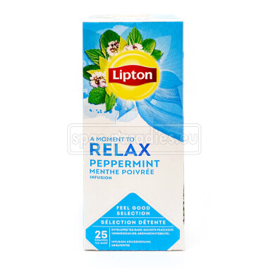 Lipton Herbal Tea Peppermint Relax, 25 tea bags x 6
