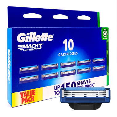 Gillette MACH 3 Turbo Rasierklingen, 10er Pack