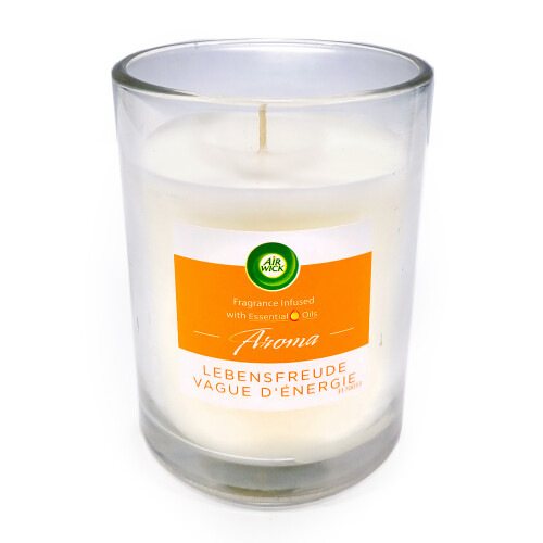 Air Wick Aroma Duftkerze im Glas Lebensfreude, 220g