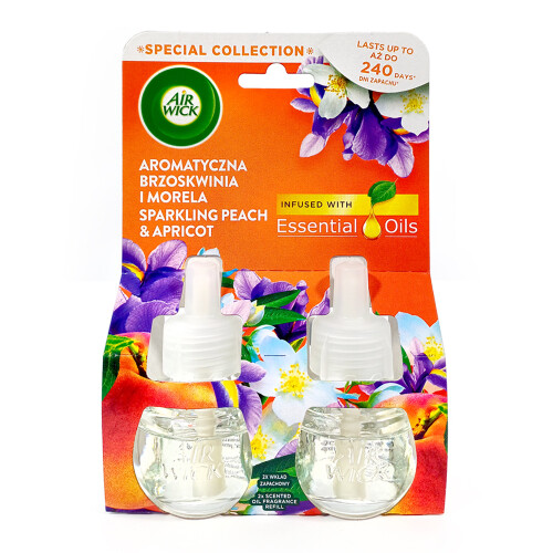Air Wick Duftölflakon Spritziger Pfirsich & Aprikose Duo-Pack, 2x 19 ml