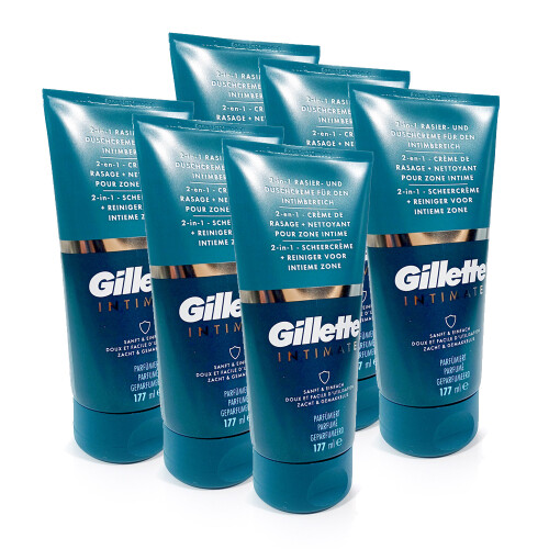 Gillette Intimate 2-in-1 Shaving & Shower Cream for the Intimate Area 177 ml pack of 6
