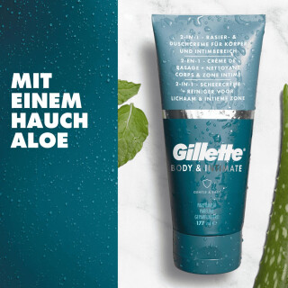Gillette Intimate 2-in-1 Shaving & Shower Cream for the Intimate Area 177 ml pack of 6