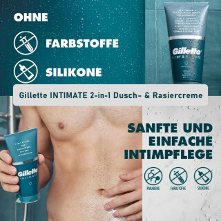 Gillette Intimate 2-in-1 Shaving & Shower Cream for the Intimate Area 177 ml pack of 6