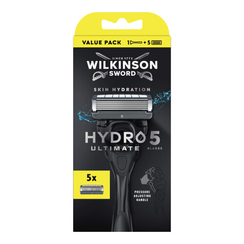 Wilkinson Hydro 5 Hydrating Gel Ultimate Razor + 4 Blades