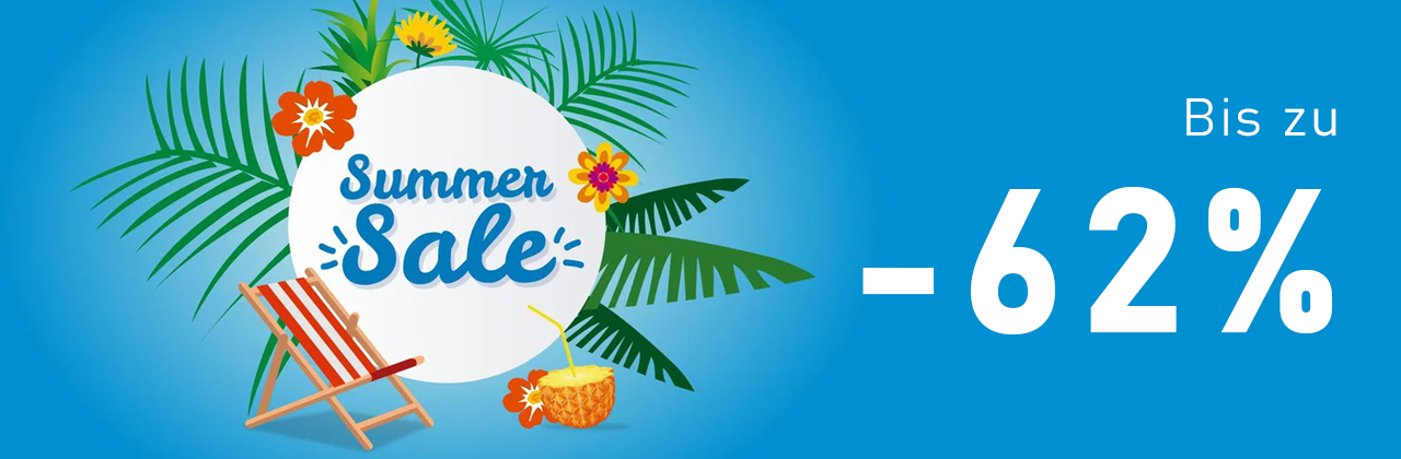 Spare bis zu 62% bei unserem SOMMER SALE